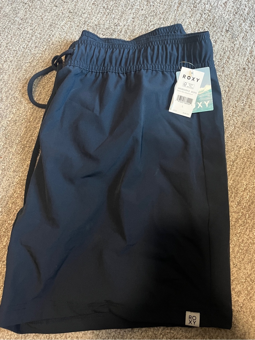 Roxy Board Shorts 5" Inseam Elastic & Drawcord Waist, Quick Dry L. 2484/bb12-2 - Picture 6 of 7